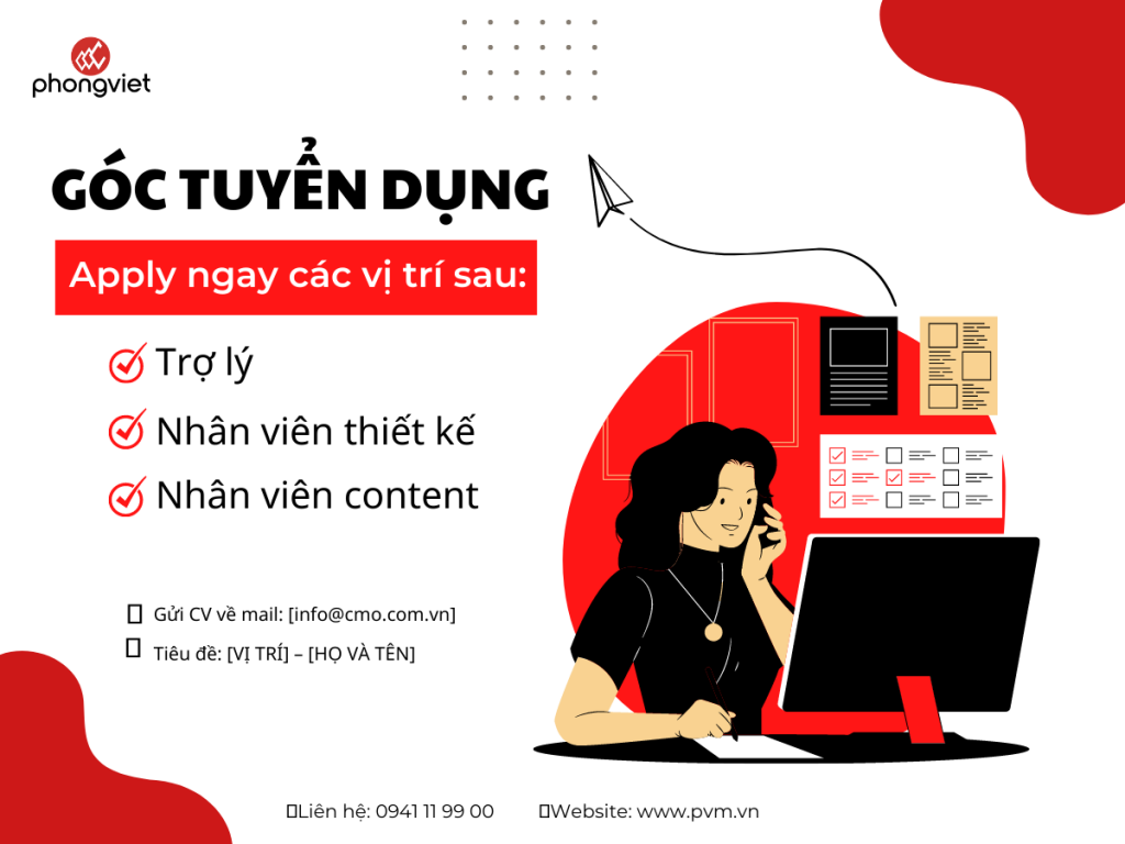 Phong Việt tuyển dụng nhân viên Marketing
